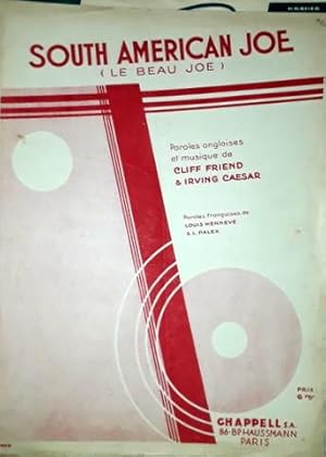 Bild des Verkufers fr South American Joe (Le beau Joe) zum Verkauf von Paul van Kuik Antiquarian Music