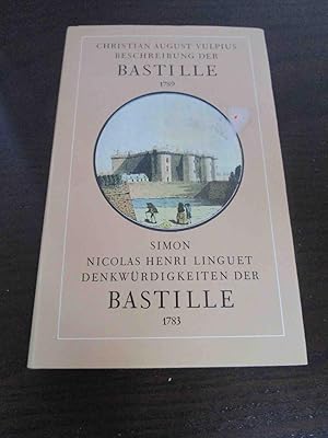 Image du vendeur pour Beschreibung der Bastille 1789 / Denkwrdigkeiten der Bastille 1783. Innentitel: Aechte und deutliche Beschreibung der Bastille von ihrem Ursprunge an bis zu ihrer Zersthrung nebst einigen dahingehrigen Anekdoten (1789). mis en vente par Antiquariat Maralt