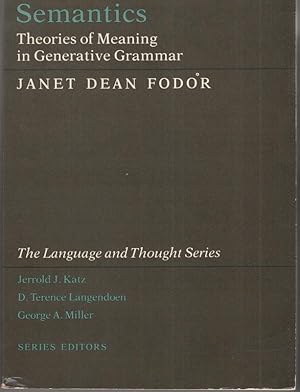 Imagen del vendedor de Semantics - Theories of Meaning in Generative Grammar a la venta por High Street Books