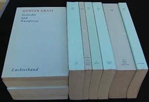 Immagine del venditore per Grass Werkausgabe in 10 Bnden, komplett: Band I: Gedichte und Kurzprosa. Band II: Die Blechtrommel. Band III: Katz und Maus/Hundejahre. Band IV: rtlich betubt/Aus dem Tagebuch einer Schnecke. Band V: Der Butt. Band VI: Das Treffen in Telgte/ Kopfgeburten oder die Deutschen sternben aus. Band VII: Die Rttin. Band VIII: Theaterspiele. Band IX: Essays/Reden/Briefe venduto da travelling-salesman