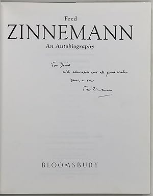 Bild des Verkufers fr Fred Zinnemann. An Autobiography zum Verkauf von Maggs Bros. Ltd ABA, ILAB, PBFA, BA