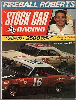 Stock Car Racing 1/1967-Junior Johnson-Fireball Roberts-NASCAR-VG