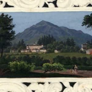 Salzburg Austria city view embossed c.1830-40 gorgeous gem print old hand color