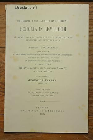 Gregorii Abulfaragii Bar-Hebraei scholia in Leviticum ex quattuor codicibus Horrei mysteriorum in...