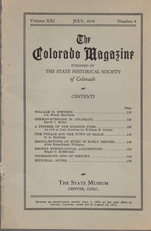 Seller image for The Colorado Magazine, Vol. XXI, No. 4; July, 1944 for sale by Clausen Books, RMABA