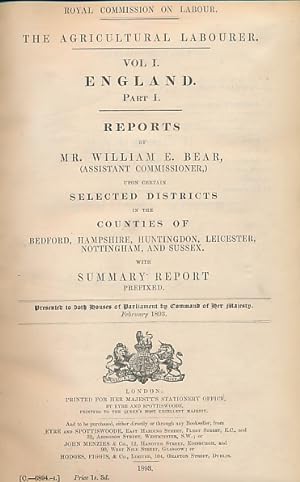 Imagen del vendedor de The Agricultural Labourer in England and Wales. Reports. 2 volume set a la venta por Barter Books Ltd