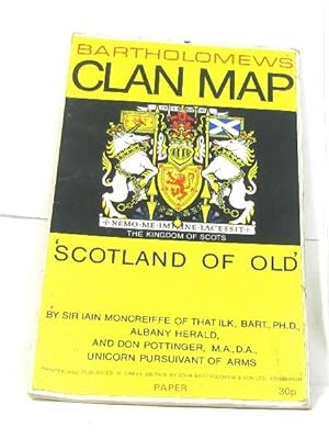 Bild des Verkufers fr Bartholomews clan map scotland of old zum Verkauf von crealivres