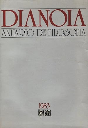 Bild des Verkufers fr DINOIA. Anuario de Filosofa. Ao XXIX. 1983. NM. 29 zum Verkauf von Librera Torren de Rueda