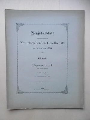 Imagen del vendedor de Neuseeland. Zwei Vortrge gehalten von Prof. Dr. Alb. Heim. Mit 10 Illustrationen und 1 Tafel. [Hrsgg. v. d. Naturforschenden Gesellschaft Zrich]. a la venta por Antiquariat Steinwedel