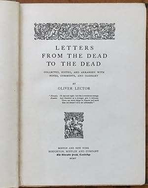 Letters from the Dead to the Dead