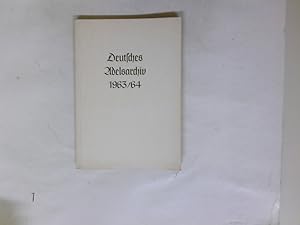 Bild des Verkufers fr Deutsches Adelsarchiv 1963/1964 zum Verkauf von Antiquariat Buchhandel Daniel Viertel