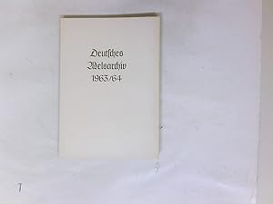 Bild des Verkufers fr Deutsches Adelsarchiv 1963/1964 zum Verkauf von Antiquariat Buchhandel Daniel Viertel