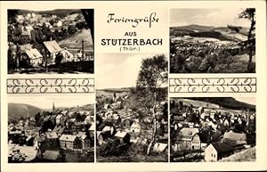 Bild des Verkufers fr Ansichtskarte / Postkarte Sttzerbach in Thringen, Panorama vom Ort, Blick ber die Dcher der Stadt zum Verkauf von akpool GmbH
