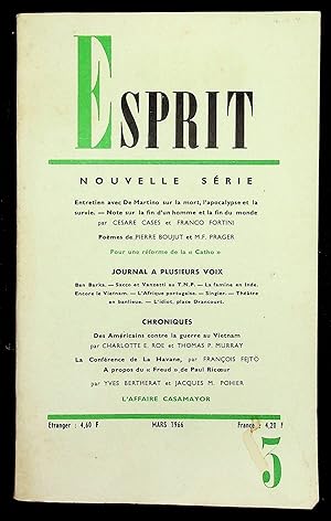 Seller image for Esprit Nouvelle srie n347, mars 1966 - Pour une rforme de la "Catho". L'affaire Casamayor for sale by LibrairieLaLettre2