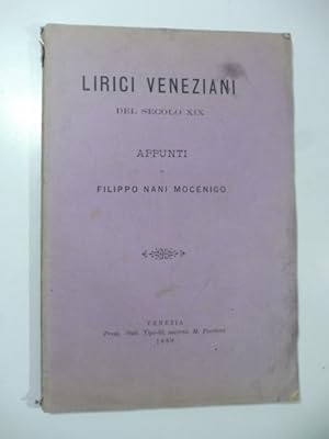 Imagen del vendedor de Lirici veneziani del secolo XIX. Appunti a la venta por Coenobium Libreria antiquaria