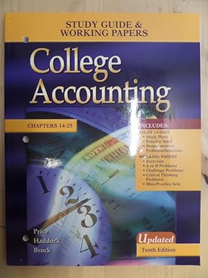 Seller image for College Accounting: Study Guide & Working Papers Chap. 14-25 for sale by Archives Books inc.