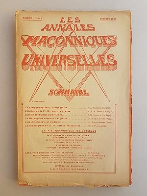 Bild des Verkufers fr Les annales maonniques universelles. Vol. II N 5 zum Verkauf von La Basse Fontaine
