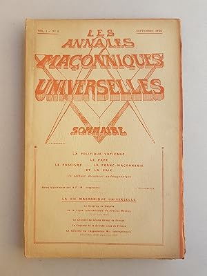 Bild des Verkufers fr Les annales maonniques universelles. Vol. I - N 5 zum Verkauf von La Basse Fontaine