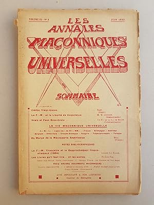 Bild des Verkufers fr Les annales maonniques universelles. Vol. III N 3 zum Verkauf von La Basse Fontaine