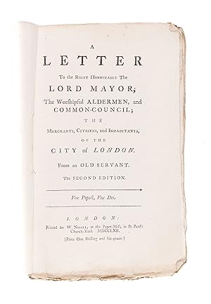 Seller image for A Letter to the Right Honourable the Lord Mayor, for sale by Maggs Bros. Ltd ABA, ILAB, PBFA, BA