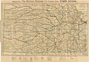 RAILROAD MAP OF KANSAS - 1909