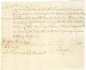 [AUTOGRAPH DOCUMENT, SIGNED BY OLIVER ELLSWORTH AND THOMAS SEYMOUR, AUTHORIZING PAYMENT TO THE FA...