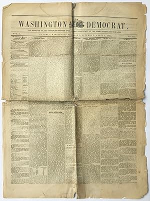 Seller image for WASHINGTON DEMOCRAT. Vol. I, No. 22 [& 24] for sale by William Reese Company - Americana