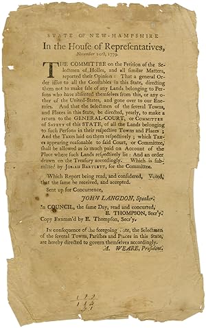 STATE OF NEW-HAMPSHIRE. IN THE HOUSE OF REPRESENTATIVES, NOVEMBER 10th, 1779.THE COMMITTEE ON THE...