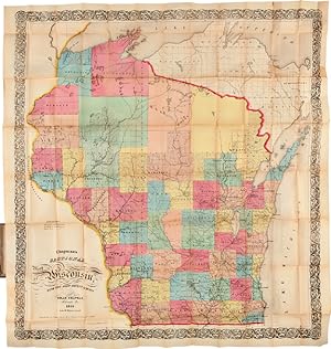 Seller image for CHAPMAN'S SECTIONAL MAP OF WISCONSIN, WITH THE MOST RECENT SURVEYS for sale by William Reese Company - Americana