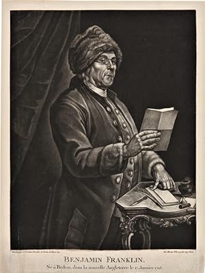 BENJAMIN FRANKLIN. NÉ À BOSTON, DANS LA NOUVELLE ANGLETERRE LE 17 JANVIER 1706 [caption title]