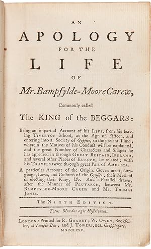 AN APOLOGY FOR THE LIFE OF MR. BAMPFYLDE- MOORE CAREW, COMMONLY CALL'D THE KING OF THE BEGGARS.