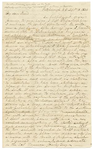 Seller image for AUTOGRAPH LETTER, SIGNED, FROM WILLIAM A. McDOWELL TO ALEXANDER W. MITCHELL, REGARDING PRESBYTERIAN MISSIONS IN THE SOUTHERN STATES] for sale by William Reese Company - Americana