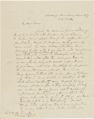 [TWO AUTOGRAPH LETTERS, SIGNED, FROM COMMODORE MATTHEW C. PERRY TO HIS NEPHEW, JAMES DeWOLF PERRY...