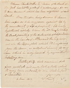 [AUTOGRAPH DOCUMENT, SIGNED WITH INITIALS, IN WHICH JOHN TRUMBULL AGREES TO USE HIS PAINTING, "TH...