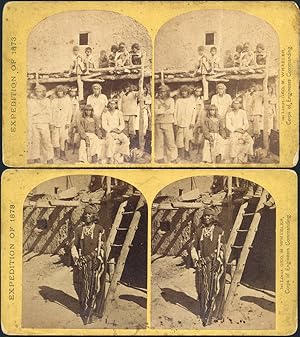[TWO STEREOSCOPIC VIEWS OF ZUNI INDIANS, TAKEN ON THE 1871-74 EXPEDITIONS OF THE WHEELER SURVEY]
