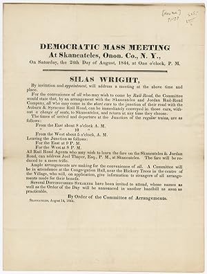 Seller image for DEMOCRATIC MASS MEETING AT SKANEATELES, ONON. CO., N.Y. [caption title] for sale by William Reese Company - Americana