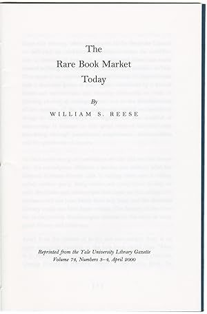 Seller image for THE RARE BOOK MARKET TODAY for sale by William Reese Company - Americana