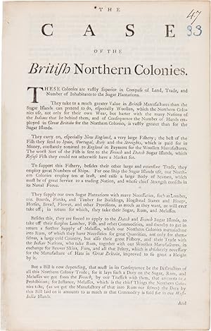 Seller image for THE CASE OF THE BRITISH NORTHERN COLONIES [caption title] for sale by William Reese Company - Americana