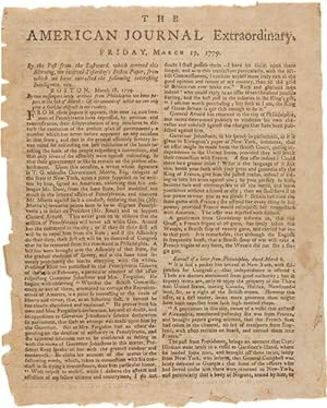 Seller image for AMERICAN JOURNAL EXTRAORDINARY. FRIDAY, MARCH 19, 1779 [caption title] for sale by William Reese Company - Americana