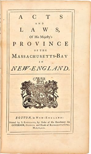 THE CHARTER GRANTED BY THEIR MAJESTIES KING WILLIAM AND QUEEN MARY, TO THE INHABITANTS OF THE PRO...