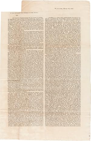 WASHINGTON, MARCH 12, 1818. TO THE HONORABLE THE PRESIDENT OF THE SENATE SIR: AS IT HAS BEEN DEEM...