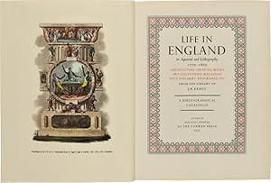 LIFE IN ENGLAND IN AQUATINT AND LITHOGRAPHY 1770 - 1860.A BIBLIOGRAPHICAL CATALOGUE