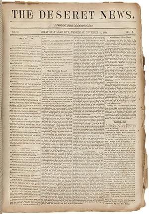 THE DESERET NEWS. TRUTH AND LIBERTY. Vol. X. No. 1 [through] 51