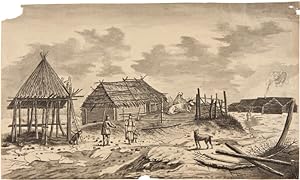 SKETCH OF THE HUTS OF KAMCHATKA COPIED AFTER COOK [translation of portion of manuscript caption t...