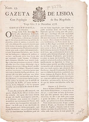 NUM. 19. GAZETA DE LISBOA.TEÇERA FEIRA 8 DE DEZEMBRO 1778