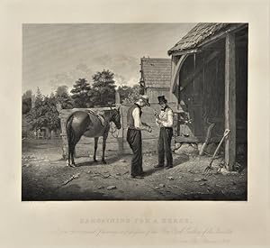 Image du vendeur pour BARGAINING FOR A HORSE. Engraved from the original painting in possession of the New York Gallery of Fine Arts mis en vente par William Reese Company - Americana