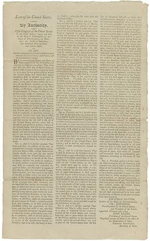 LAW OF THE UNITED STATES. BY AUTHORITY. FIFTH CONGRESS OF THE UNITED STATES.AN ACT, FURTHER TO SU...