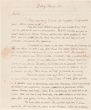 [AUTOGRAPH LETTER, SIGNED, FROM JOHN ADAMS TO MERCY OTIS WARREN, ON FAMILY MATTERS, THE IMPORTANT...