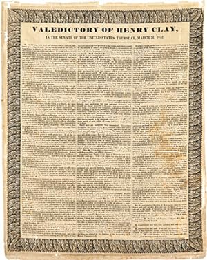 VALEDICTORY OF HENRY CLAY, IN THE SENATE OF THE UNITED STATES, THURSDAY, MARCH 31, 1842 [caption ...
