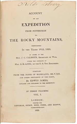 ACCOUNT OF AN EXPEDITION FROM PITTSBURGH TO THE ROCKY MOUNTAINS, PERFORMED IN THE YEARS 1819, 182...